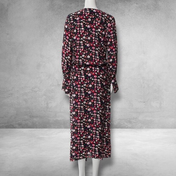 Equipment Floral Maxi Dress Sz S Faux Wrap Long Sleeve Flowy Feminine Career - Picture 4 of 12